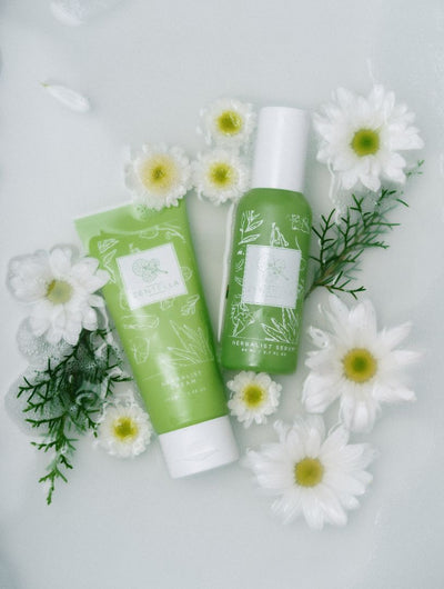 Meet the new helpers that can deliver the same soothing ingredients of The Herbalist Sheet Mask, but for daily use!  Lightweight, and powerfully packed with 10 soothing herbs and 5 nourishing ingredients to calm redness, inflammation, and irritation.   Shortens the lifespan of future breakouts, and reduces redness quickly while repairing skin's barrier.