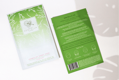 Sheet made from 100% Anti-bacterial Biodegradable Bamboo    Contains 12 anti-inflammatories, redness-reducing herbs + 6 nourishing ingredients    Speeds up wound healing for skin pickers    Soothing for sensitive skin types
